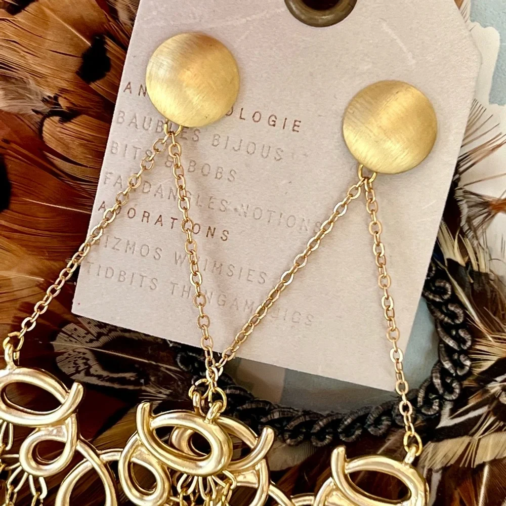 πΊπHPππΊ NWT Anthropologie Gold Scroll Chandeliers - Picture 6 of 16